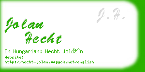 jolan hecht business card